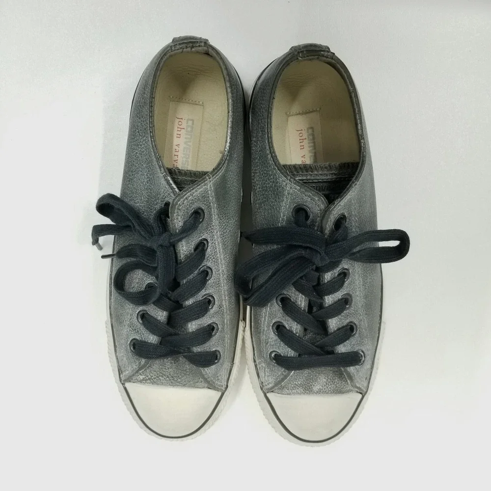 Converse X John Varvatos Shoes Mens Sz 6‎ Women 8 Grey Leather Low Tops All Star